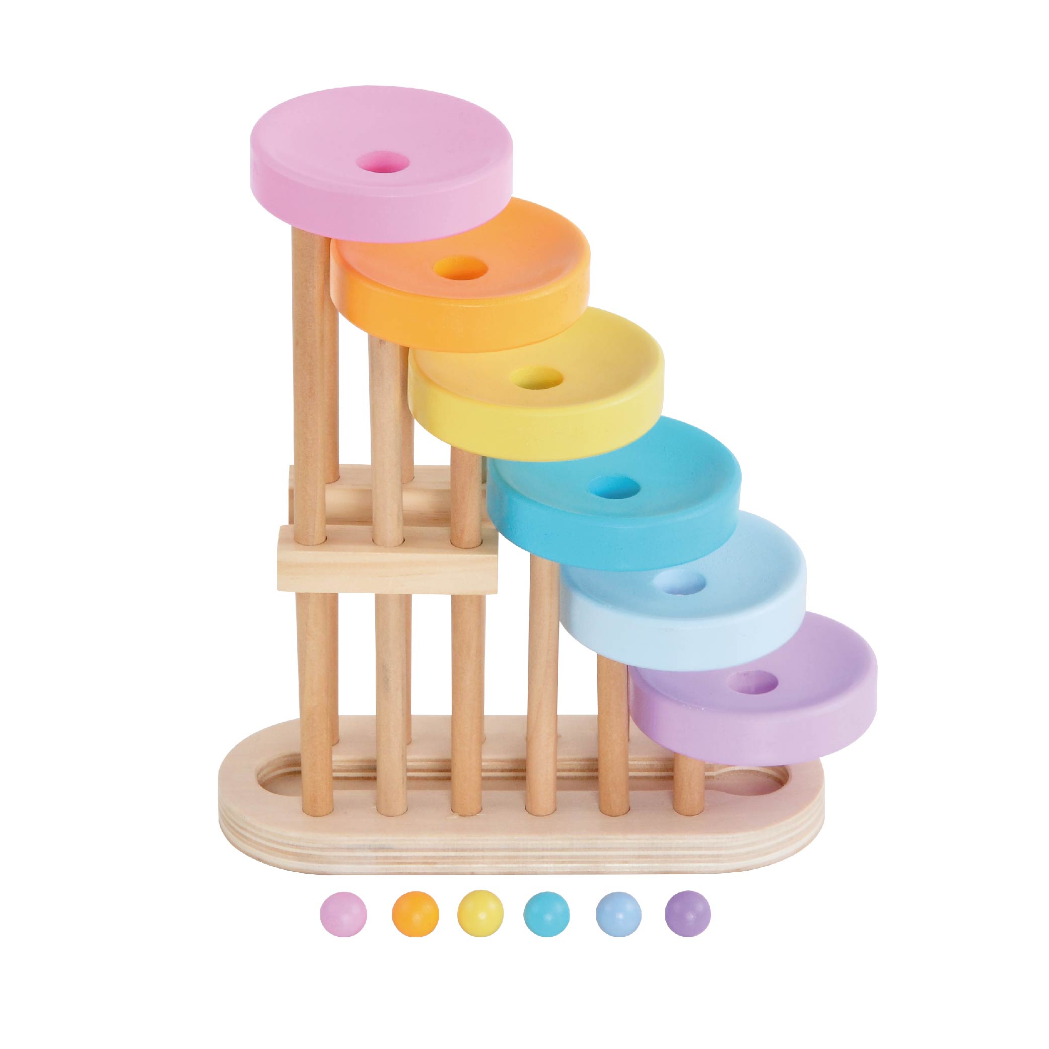 Educational toys popular trend early learning step shape colorful MDF pine wood ball game - Image 2