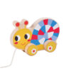 Montessori Toys Snail Shape wood walk-a-long toy kangaroo animal wooden pull along toy