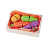 High quality educational wooden vegetables fruit cutting toy wood pretend play kitchen set toy for kids