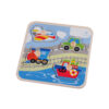 Montessori Wooden Learning Toys Cartoon Vehicle DEducational Wooden Peg Puzzles