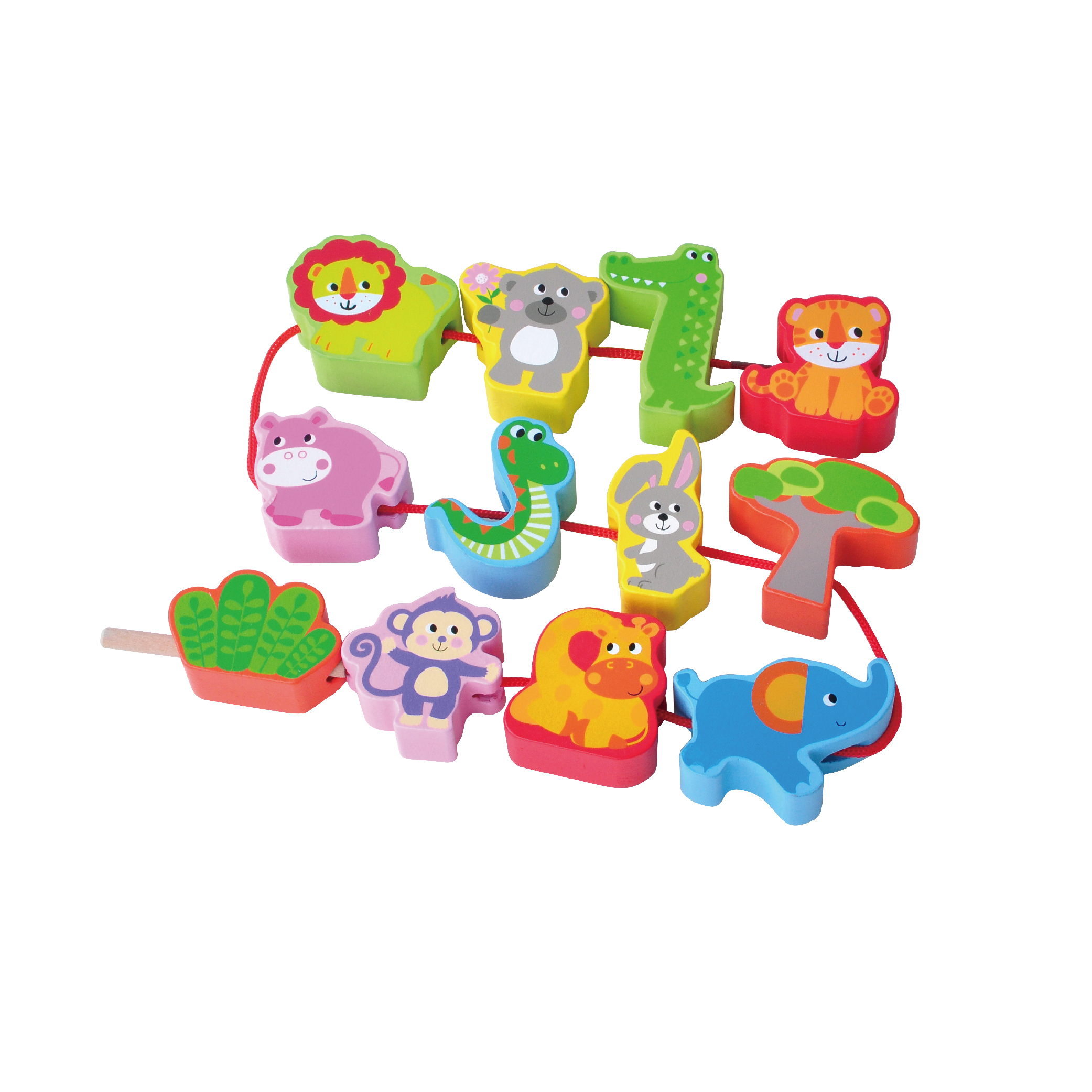 Wood Animal Beads Lacing Game With Scene For Babies - Image 2