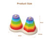 Toddler learning toys  rainbow tower ring educational baby learning wood stacking ring toy