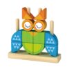 Wooden geometric stacking blocks, owl Block puzzle, educational toddler stacking toy set with multiple shapes