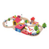 Educational learning diy racing 69pcs classic railway toys road car tracks wooden train track set