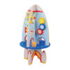 Pretend play toys Multifunction rocket activity cube wooden educational activity cube toys wooden winding bead toys