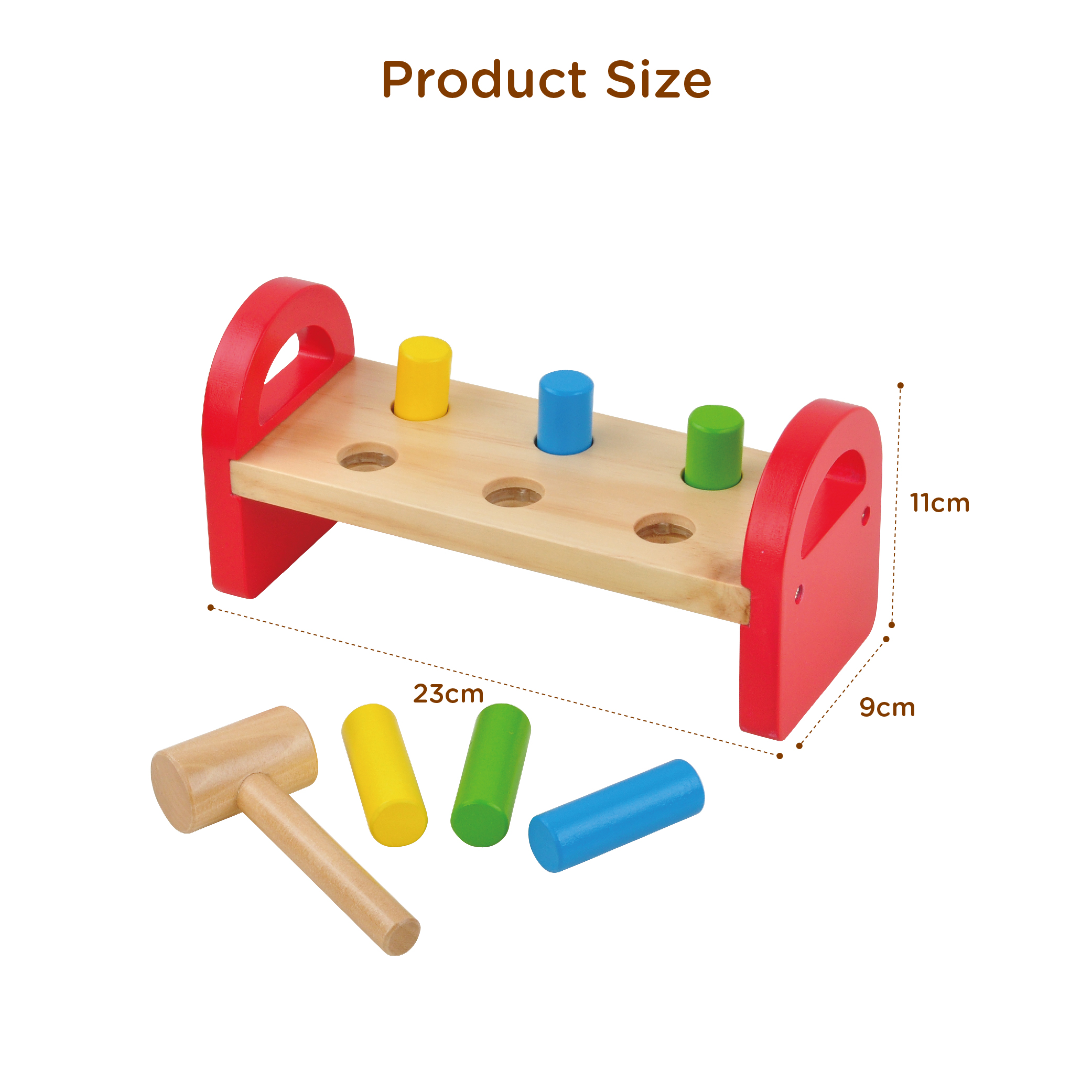 Custom High Quality Wooden Block Pounding Bench Wooden Piling Table Building Blocks Hamster Game Table - Image 4