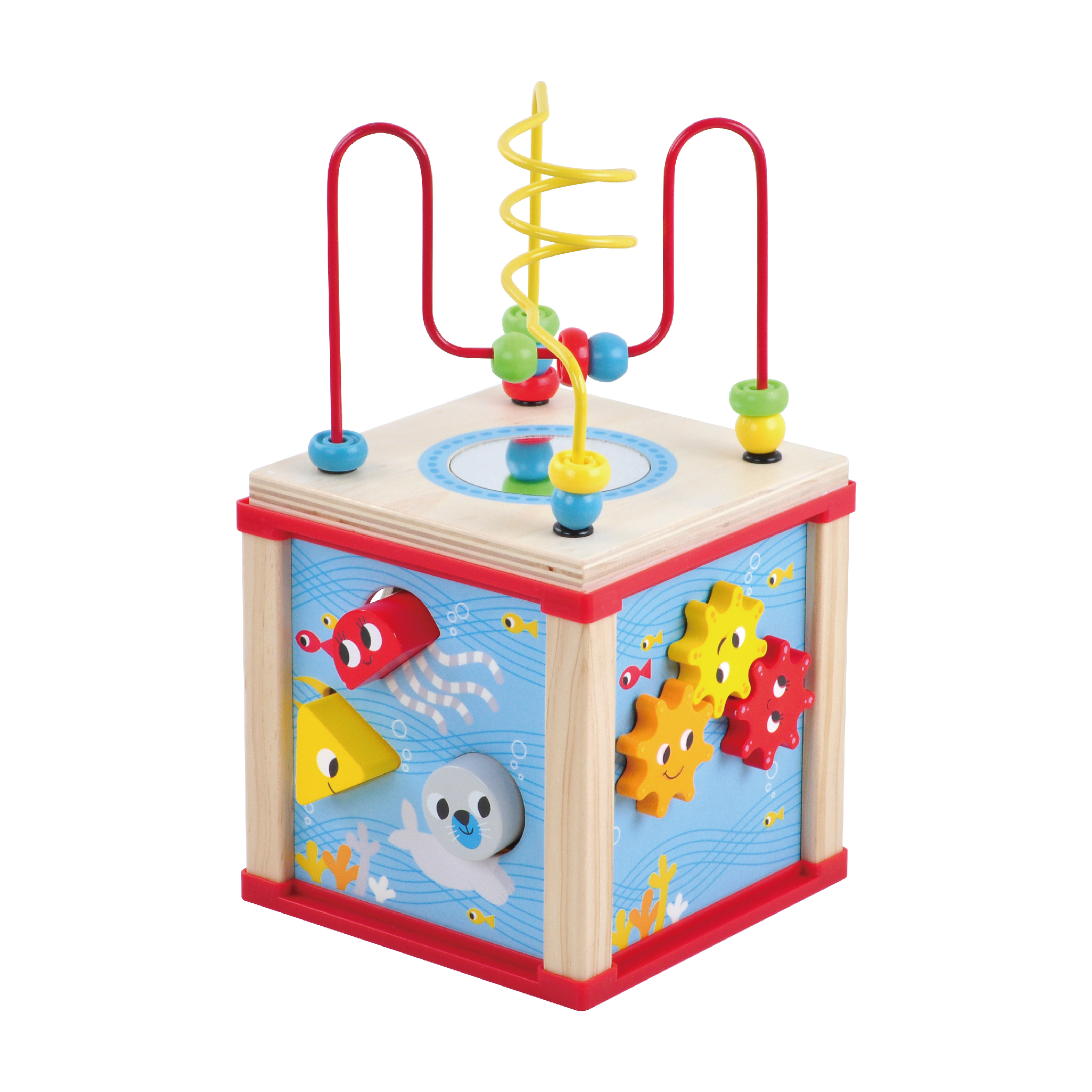 5 Pcs educational toys magnetic labyrinth string bead maze toy wooden activity cube