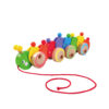 Educational children rustic farm animal pull back toys string wooden pull along toy for Kids