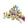 100Pcs Custom wood building toy large building stacking montessori toy set wood blocks for children