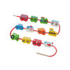 Intelligent 2 in 1 beads stringing montessori jumbo wooden city car shape lacing beads toys for kids