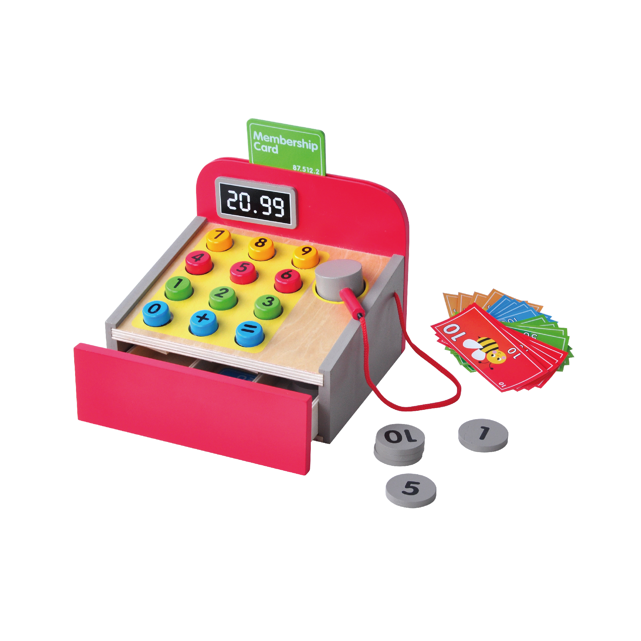 Top Selling Kids Wooden Pretend Play Set Educational Cash Register Wooden Toy - Image 3