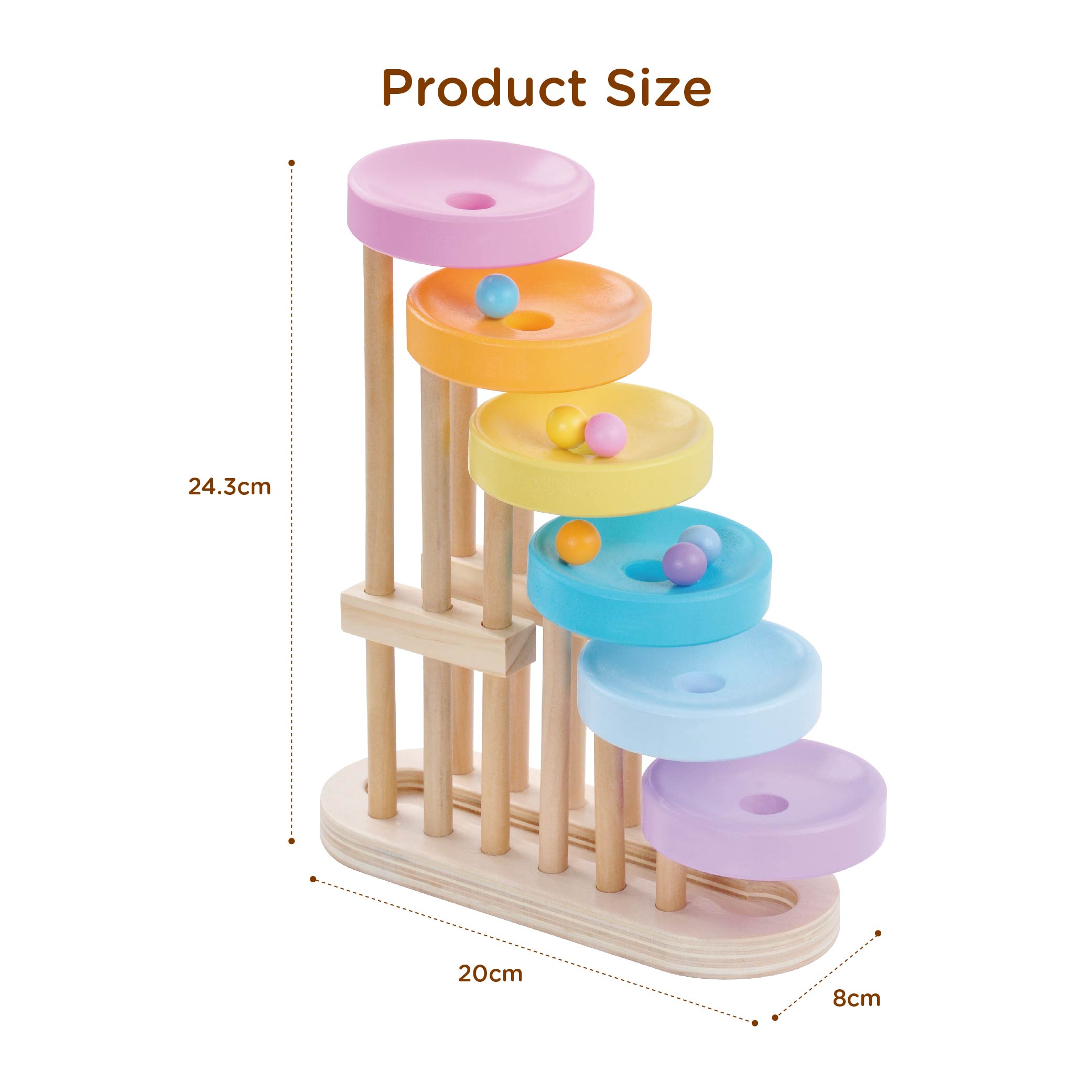Educational toys popular trend early learning step shape colorful MDF pine wood ball game - Image 4