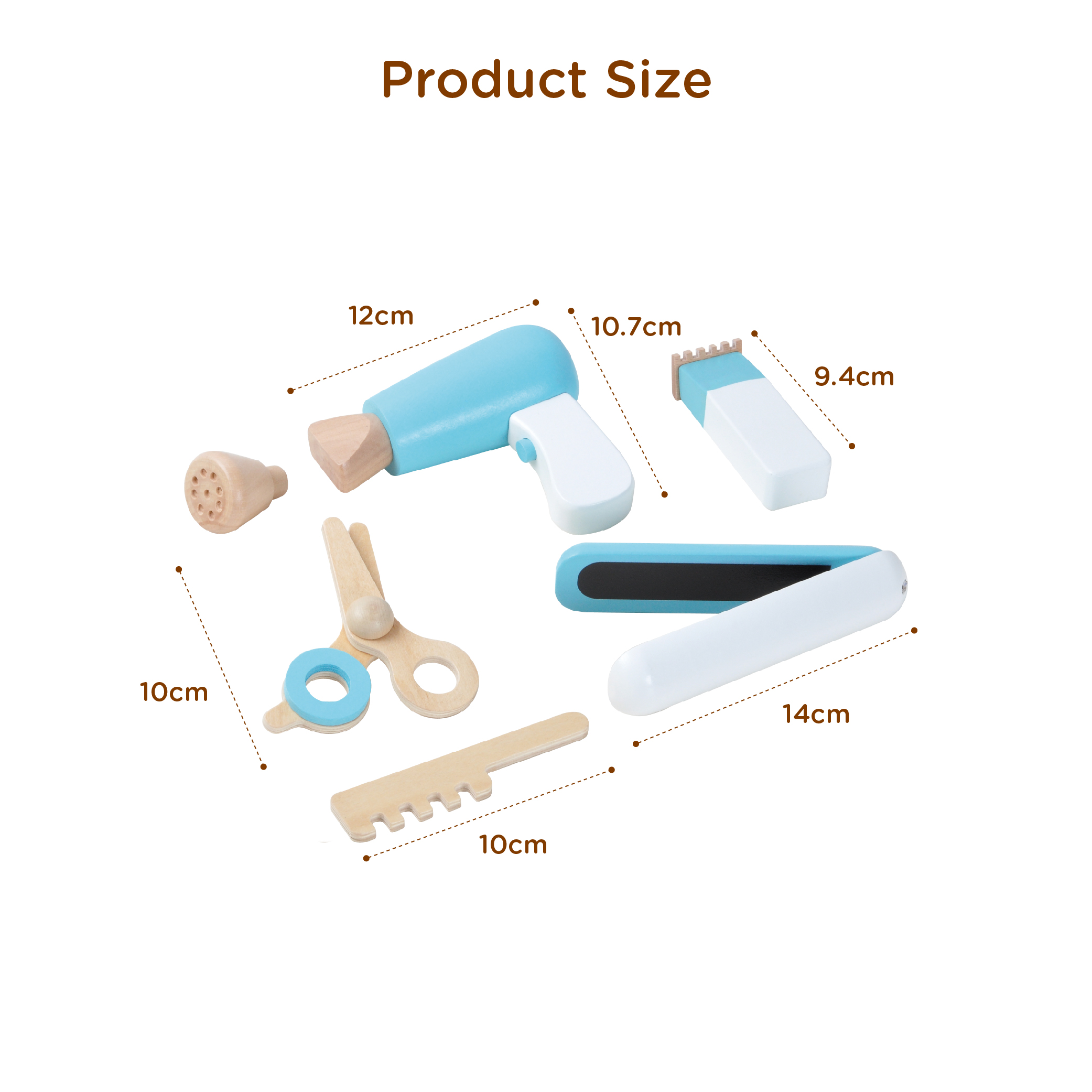 Hot educational toy wooden pretend play hair dressing toy make up set wooden make up toy for kids - Image 3