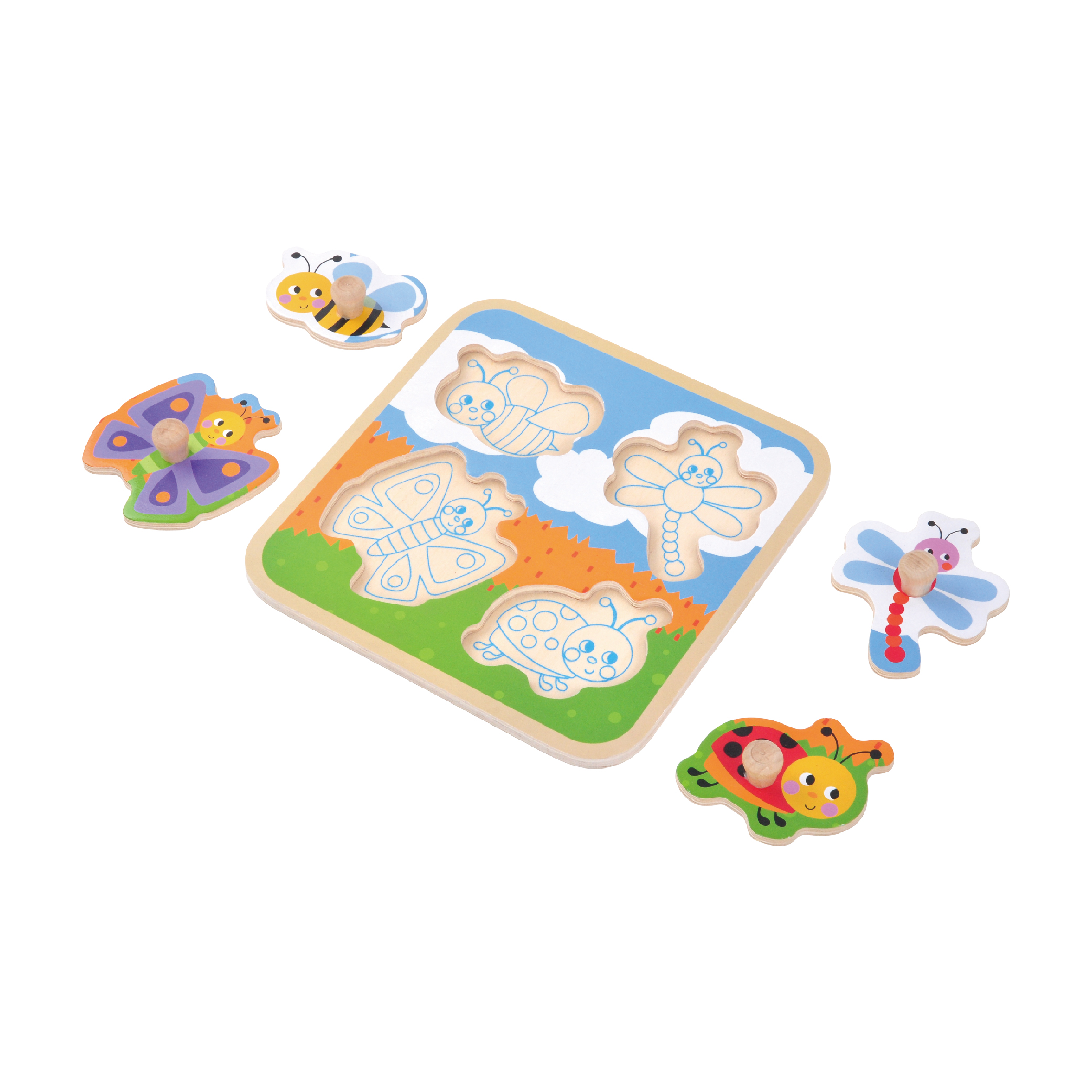 Baby wooden pegs hand-grabbing board early education toys wooden puzzle - Image 3