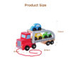 Wooden car carrier truck trailer excavator low loader toy