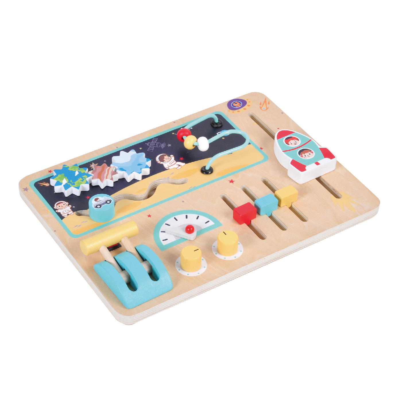 New Preschool Wooden Space Busy Board Toy Educational Toy Set - Image 2
