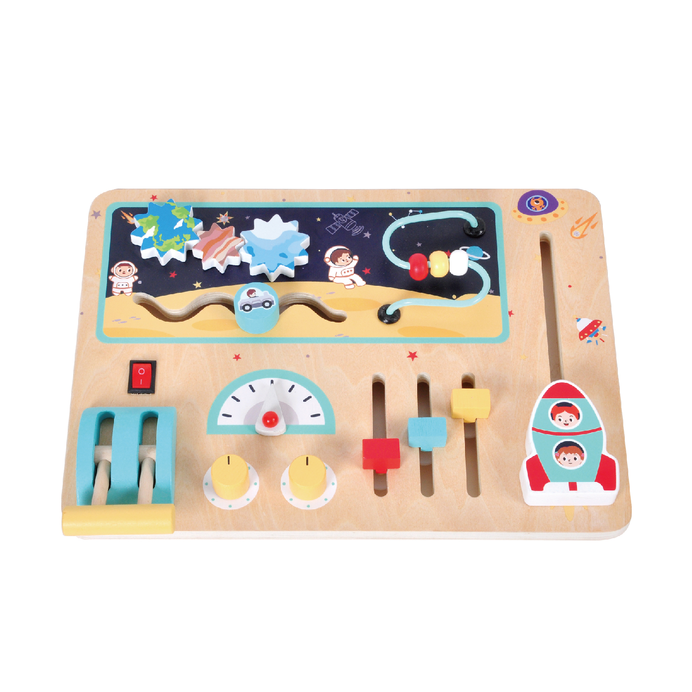 New Preschool Wooden Space Busy Board Toy Educational Toy Set - Image 3