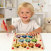 Children's Wooden Early Education Toy Seven Star Ladybug Wooden Bead Maze Toy with Pen and Ball