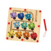 Children's Wooden Early Education Toy Seven Star Ladybug Wooden Bead Maze Toy with Pen and Ball