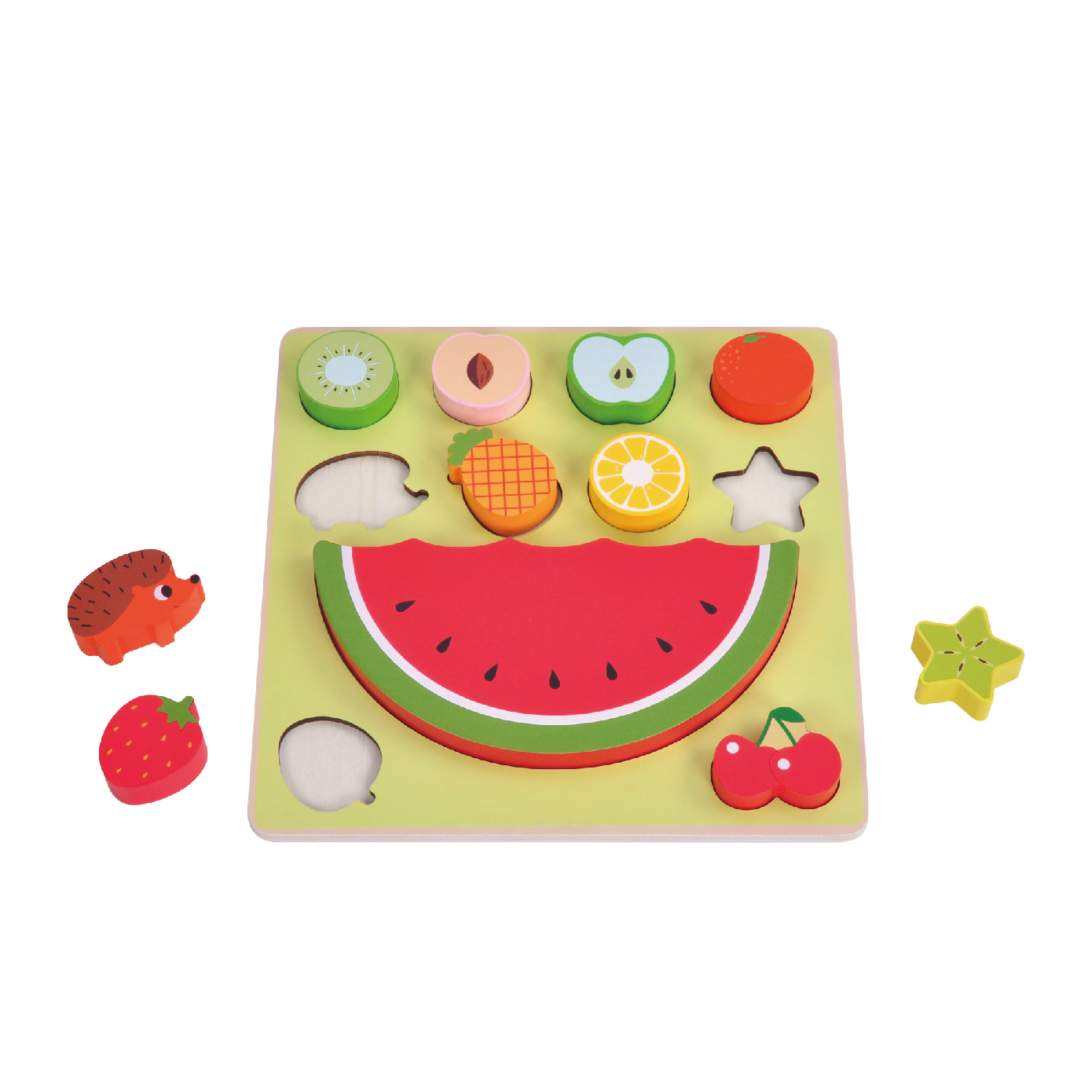 Wooden Montessori 2 in 1 Animal and Fruit Balance Game Puzzle Building Blocks Shape Matching Toy - Image 2