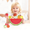 Wooden Montessori 2 in 1 Animal and Fruit Balance Game Puzzle Building Blocks Shape Matching Toy
