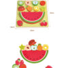 Wooden Montessori 2 in 1 Animal and Fruit Balance Game Puzzle Building Blocks Shape Matching Toy