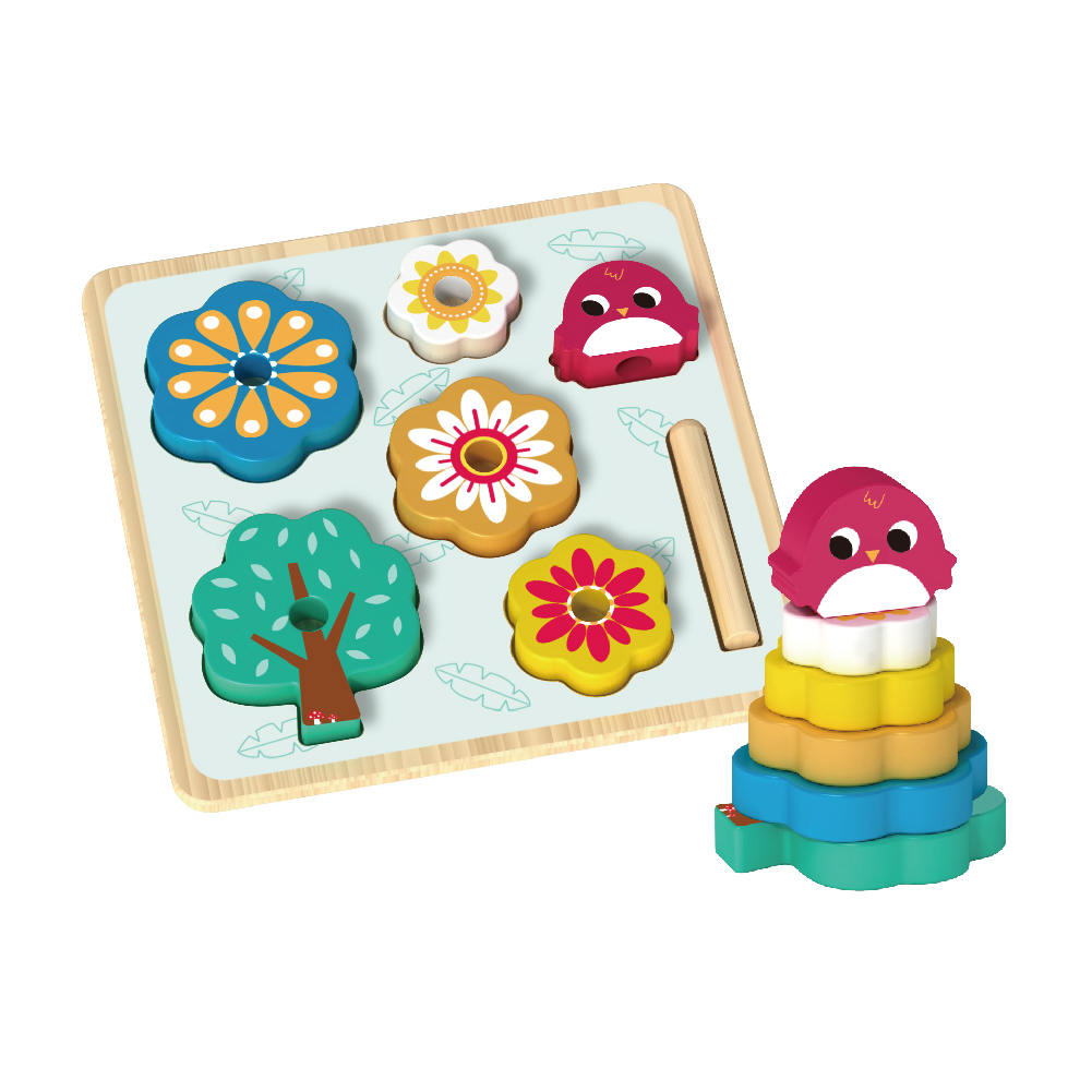 2-in-1 wooden animal 3D puzzle and building block stacking toys Children's educational toys - Image 2