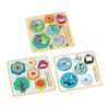 2-in-1 wooden animal 3D puzzle and building block stacking toys Children's educational toys