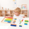 Wooden Montessori Teaching Aids Math Toys Color Fraction Sticks Kindergarten Early Educational Toys for Kids