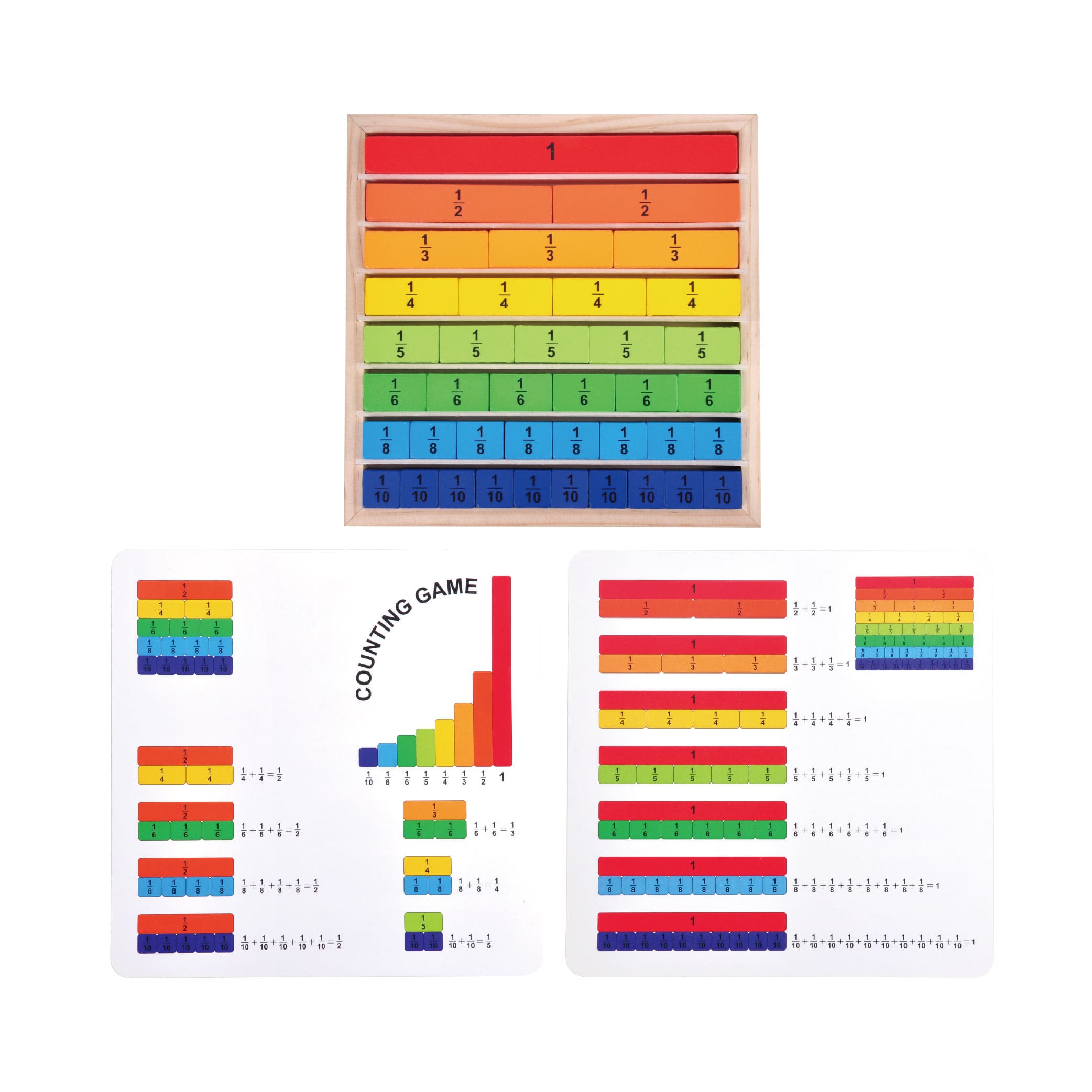 Wooden Montessori Teaching Aids Math Toys Color Fraction Sticks Kindergarten Early Educational Toys for Kids - Image 3