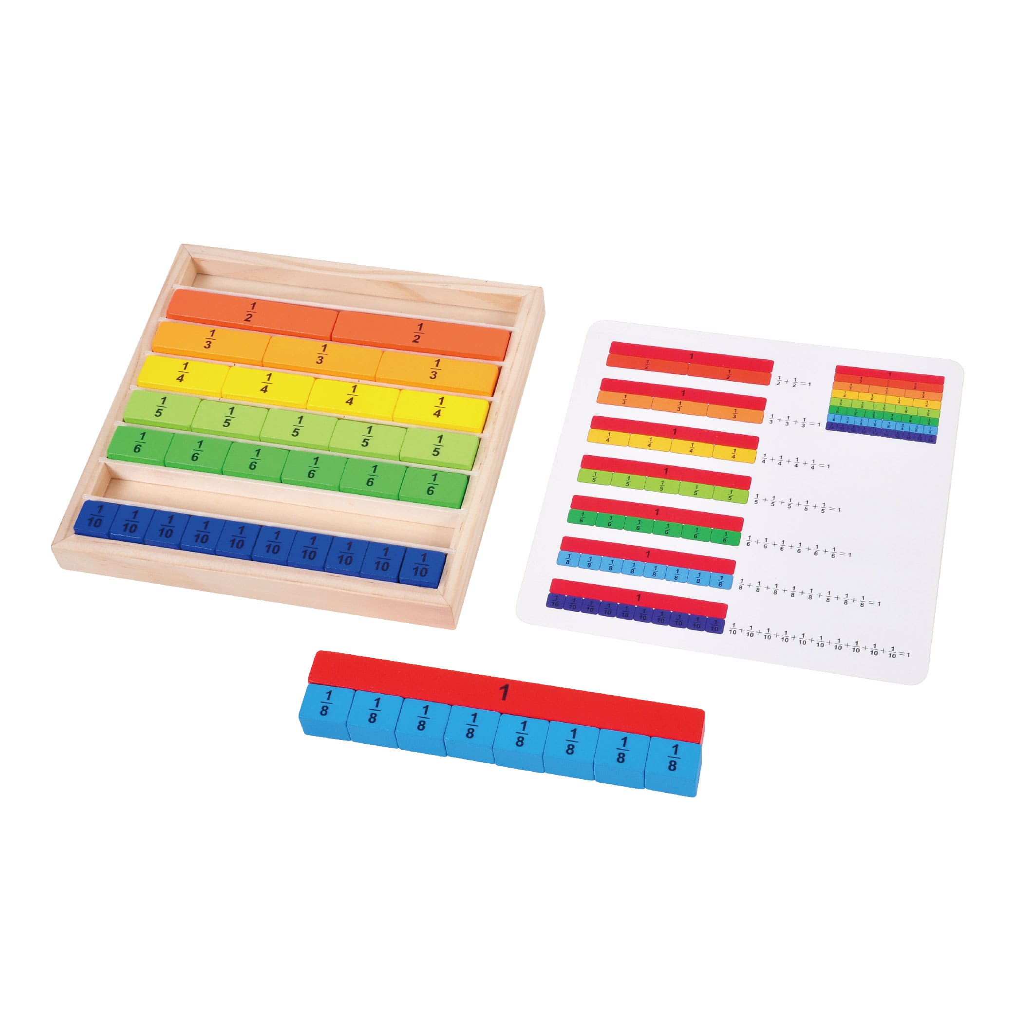 Wooden Montessori Teaching Aids Math Toys Color Fraction Sticks Kindergarten Early Educational Toys for Kids - Image 5