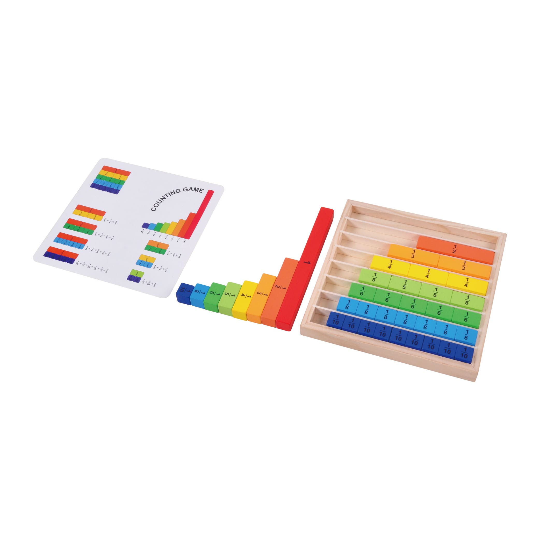 Wooden Montessori Teaching Aids Math Toys Color Fraction Sticks Kindergarten Early Educational Toys for Kids - Image 6
