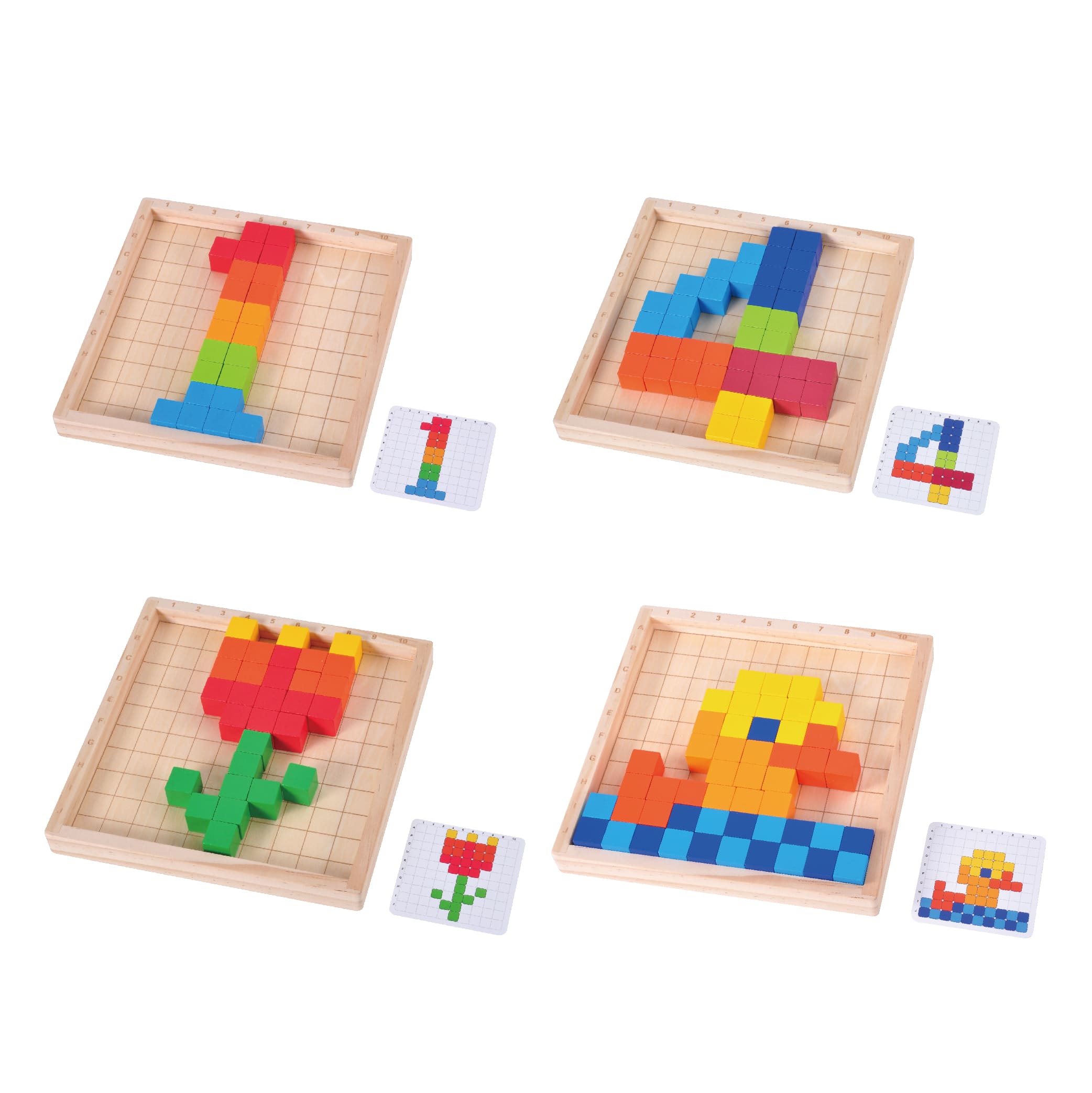 Wooden colorful building blocks educational toys, color recognition creative puzzles, early education enlightenment puzzle games - Image 2
