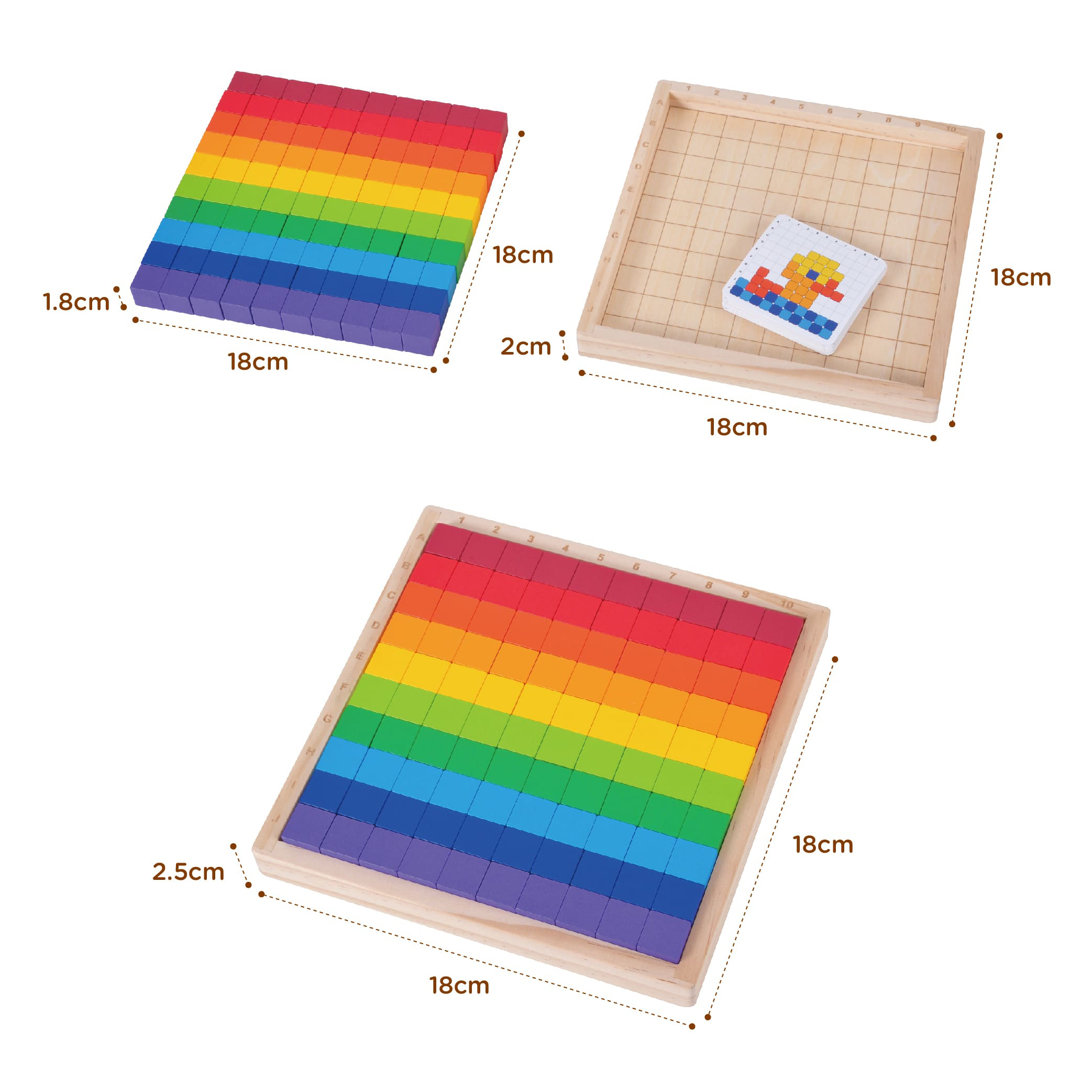 Wooden colorful building blocks educational toys, color recognition creative puzzles, early education enlightenment puzzle games - Image 7