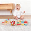 4 in 1 Wooden Toys for Baby Boy Girl, Color&Shape Sorting Learning Matching Game