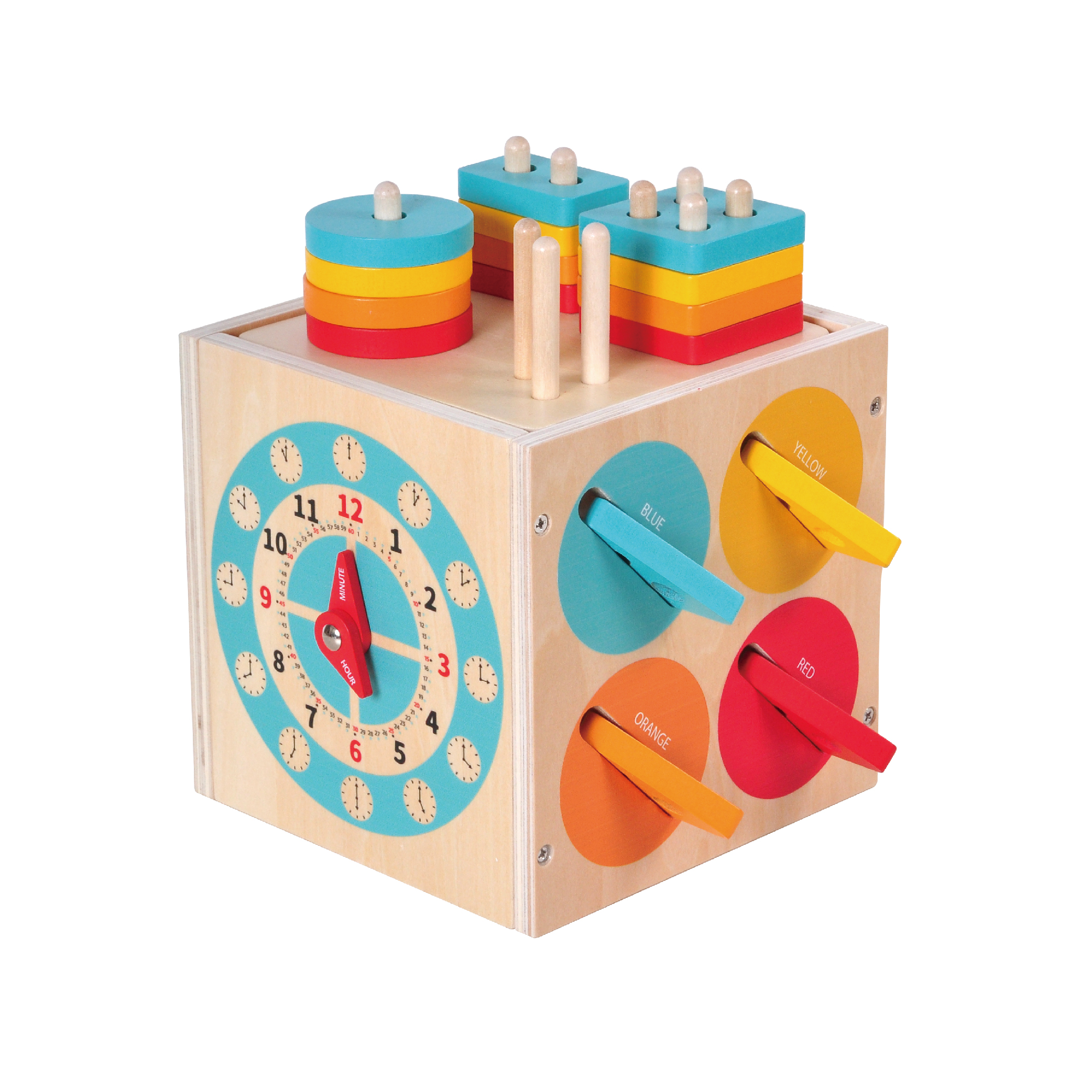 Montessori Wooden Activity Cube 5 in 1 Multifunctional Box Game Wooden Children's Educational Toy - Image 2