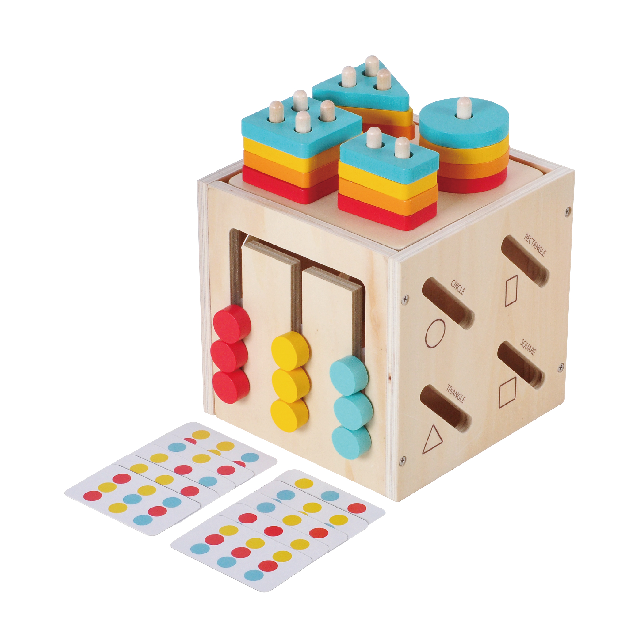 Montessori Wooden Activity Cube 5 in 1 Multifunctional Box Game Wooden Children's Educational Toy - Image 3