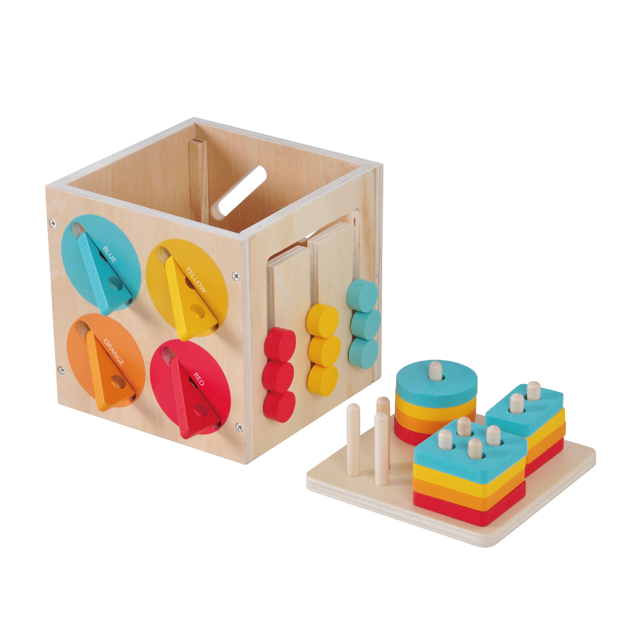 Montessori Wooden Activity Cube 5 in 1 Multifunctional Box Game Wooden Children's Educational Toy - Image 5