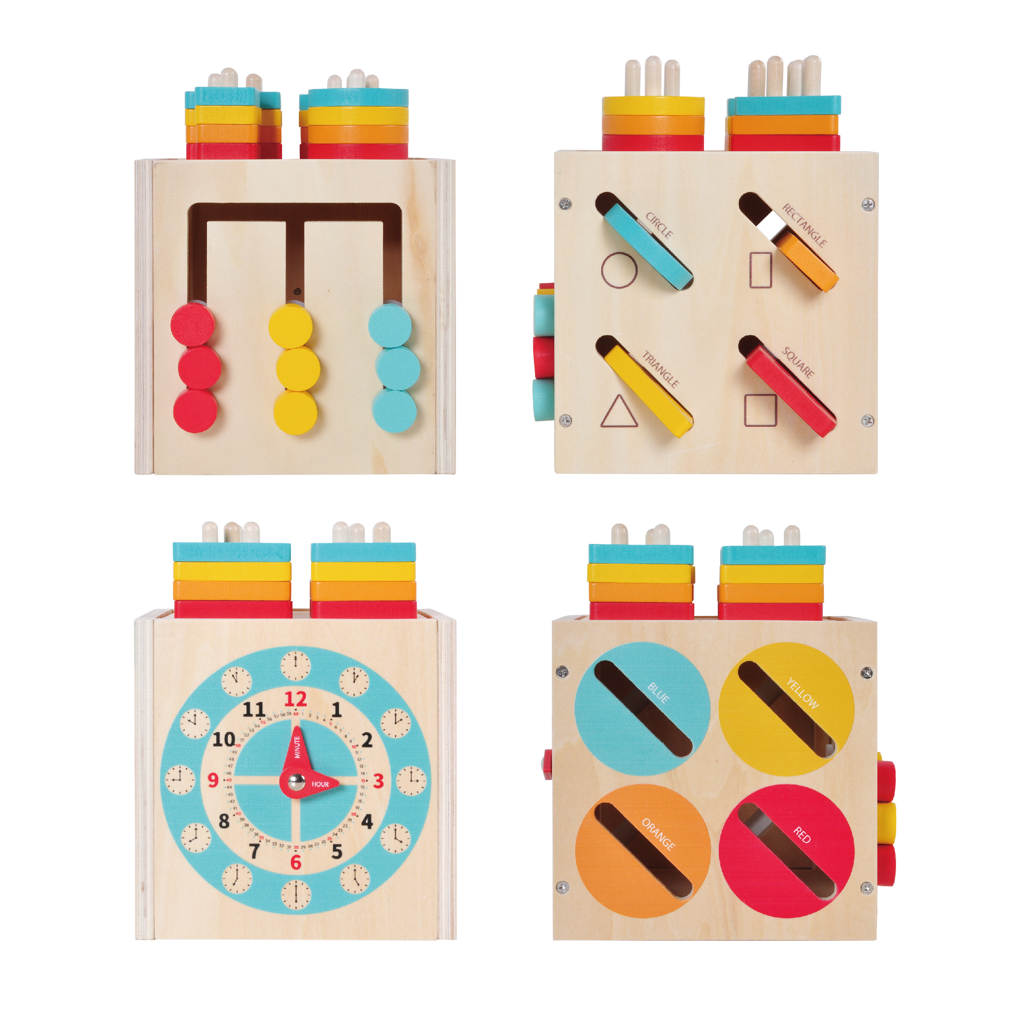 Montessori Wooden Activity Cube 5 in 1 Multifunctional Box Game Wooden Children's Educational Toy - Image 6