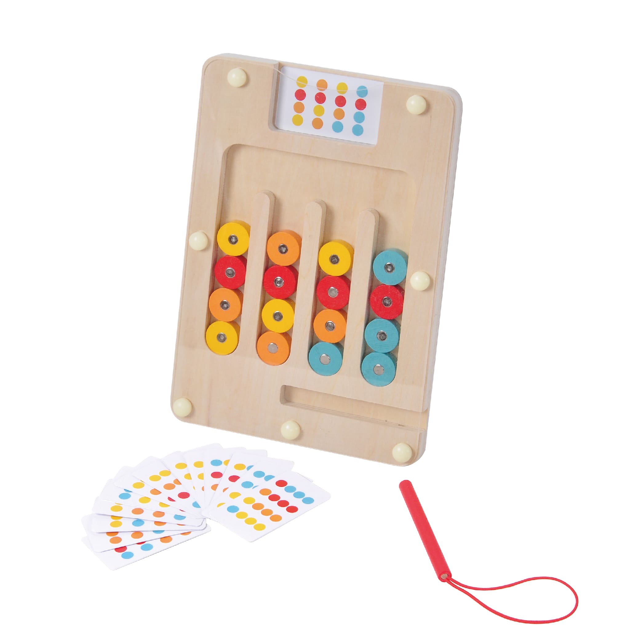 Montessori children's wooden four-color mobile game toys classification quantity cognitive toys preschool educational games - Image 4