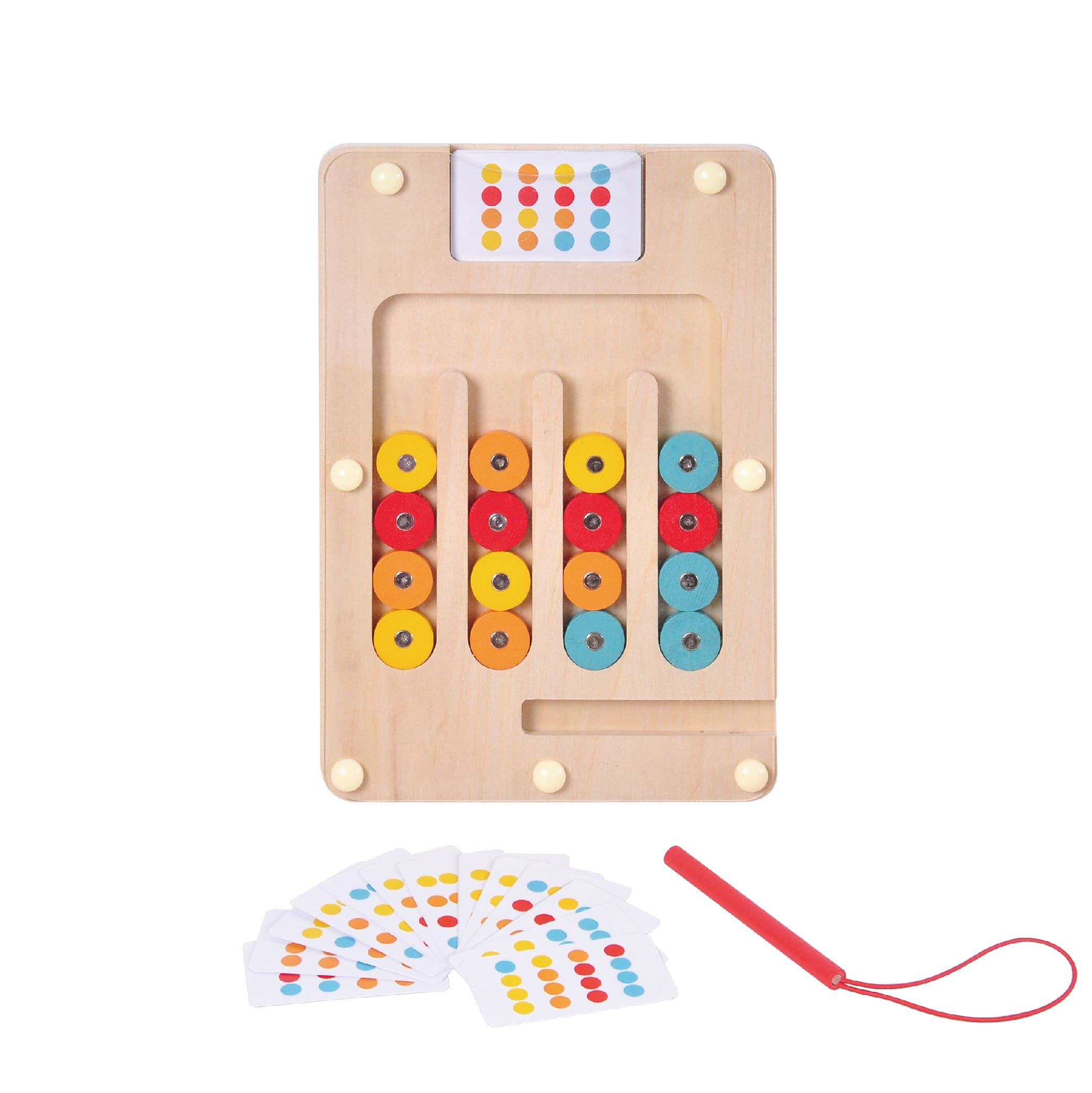 Montessori children's wooden four-color mobile game toys classification quantity cognitive toys preschool educational games - Image 5