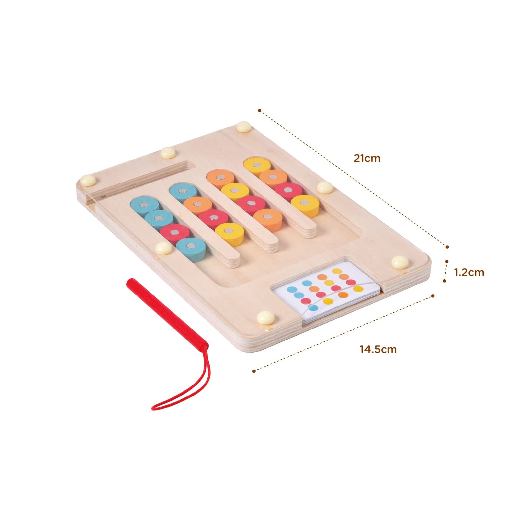 Montessori children's wooden four-color mobile game toys classification quantity cognitive toys preschool educational games - Image 2