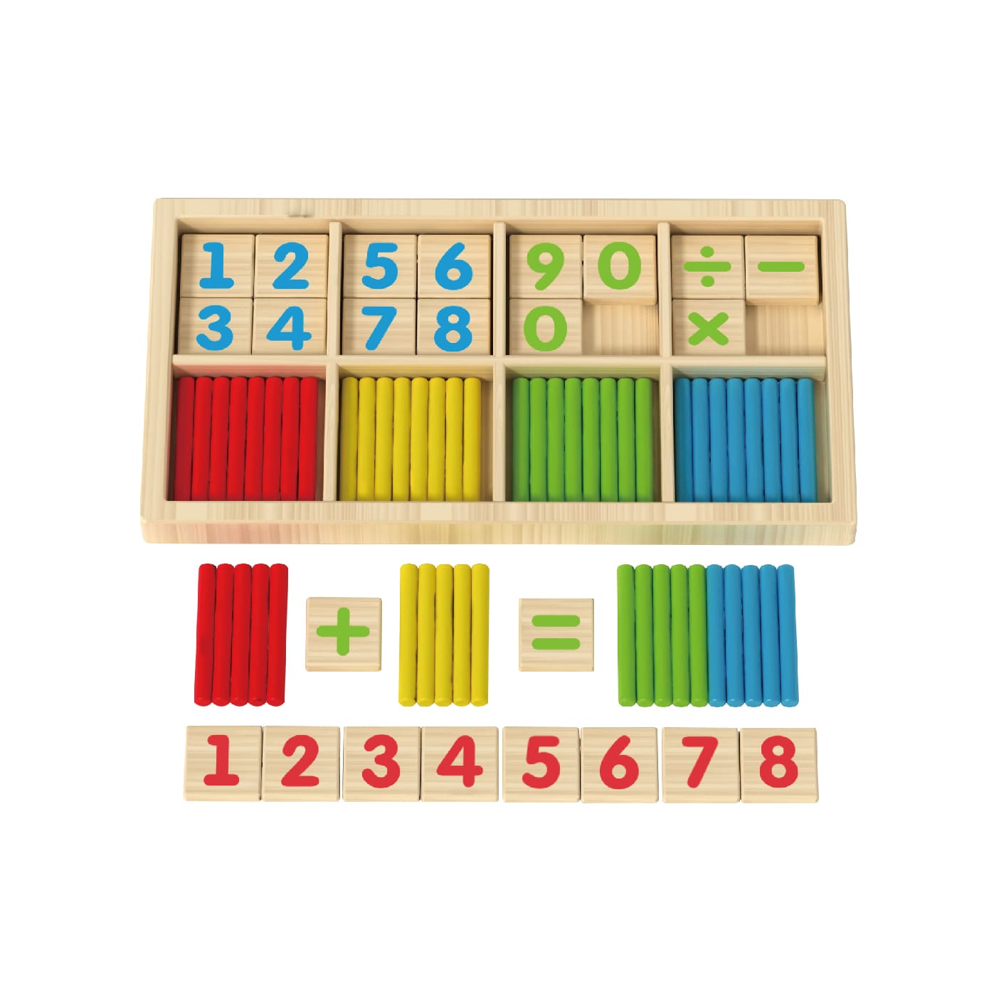 Montessori Children's Wooden Math Block Education Early Puzzle Learning Counting Stick Toy - Image 2