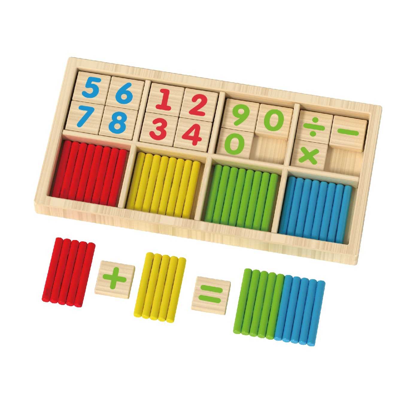 Montessori Children's Wooden Math Block Education Early Puzzle Learning Counting Stick Toy - Image 3