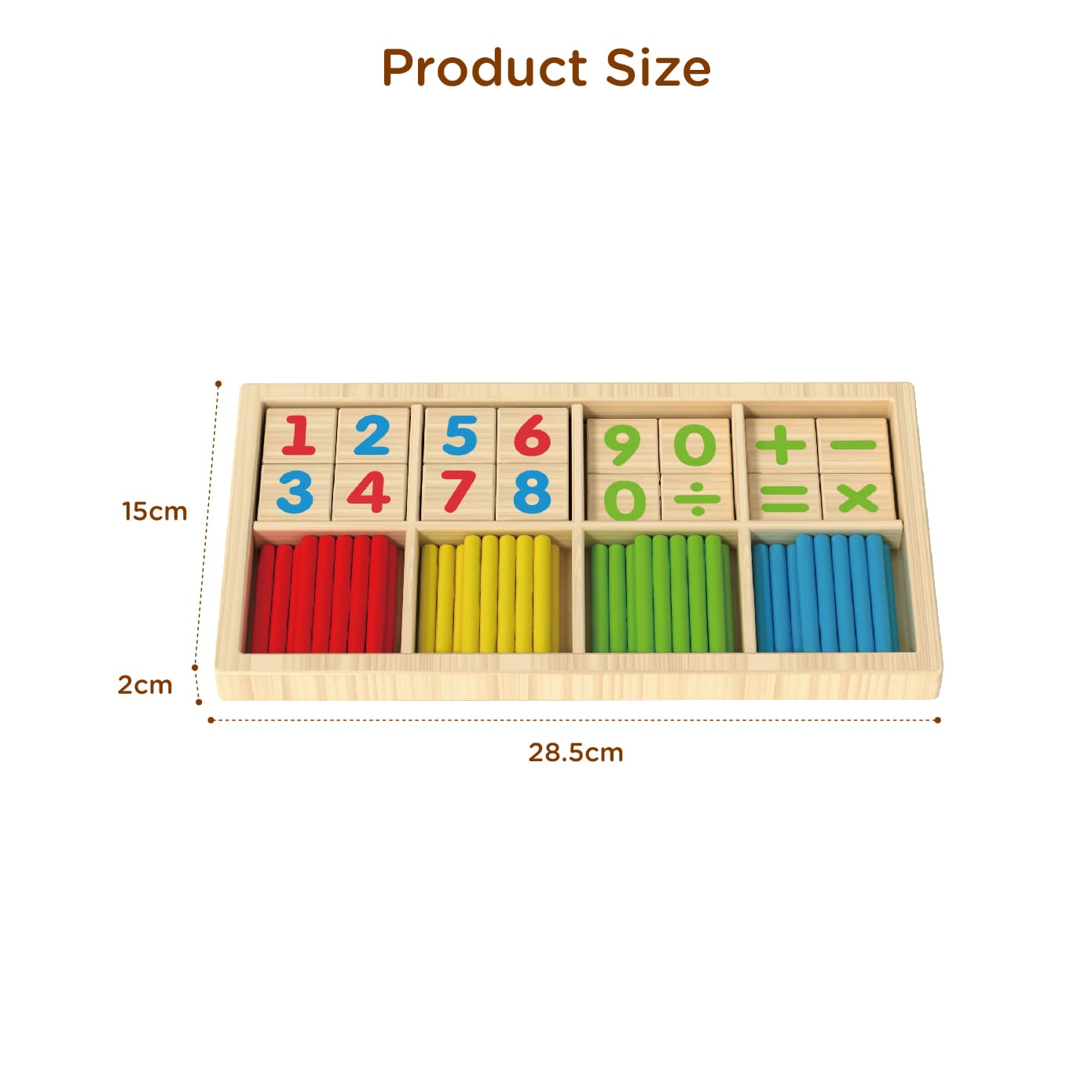 Montessori Children's Wooden Math Block Education Early Puzzle Learning Counting Stick Toy - Image 4