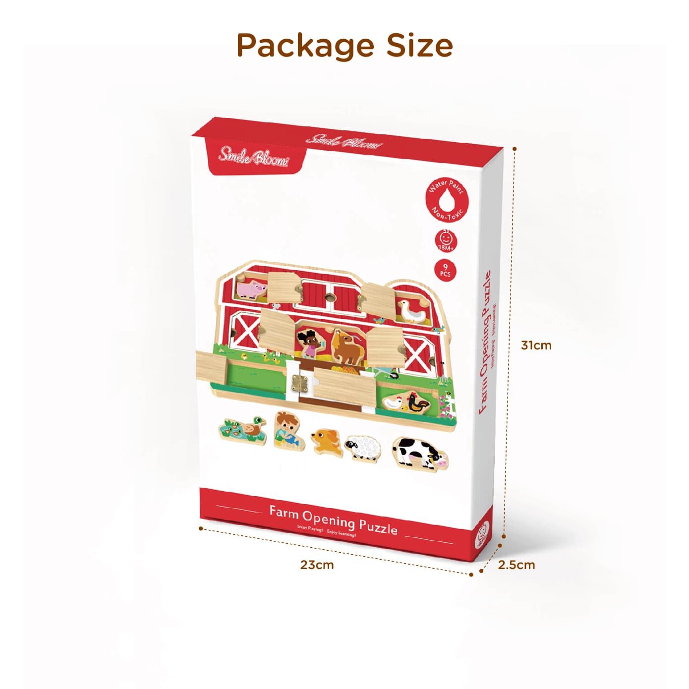 Wooden Early Education Farm Door Lock Toy, Children's Hide and Seek Farm, Suitable for Children's Educational Toys - Image 4