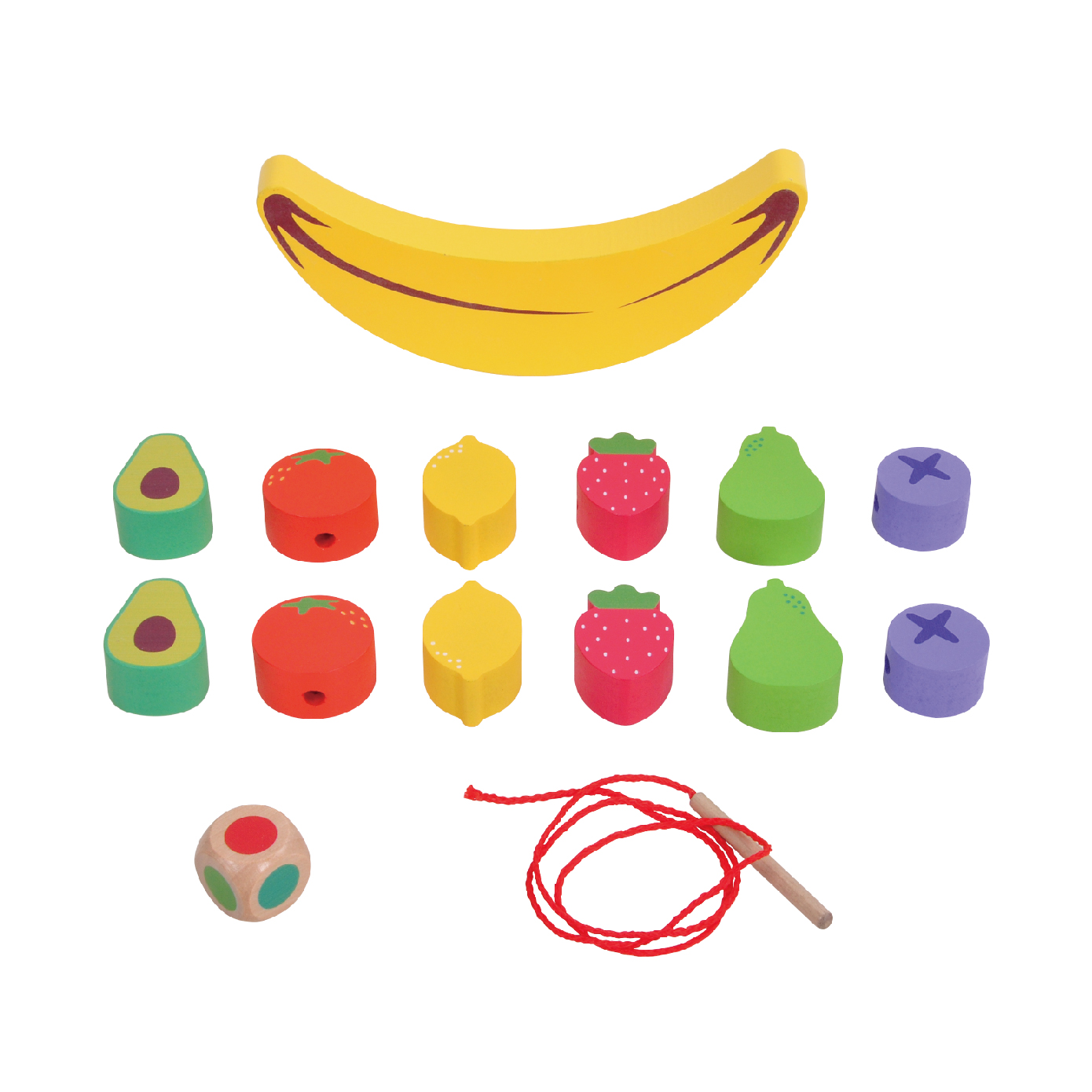 Wooden balance stacking blocks fruit cognitive balance game toddler wooden stacking toys - Image 2
