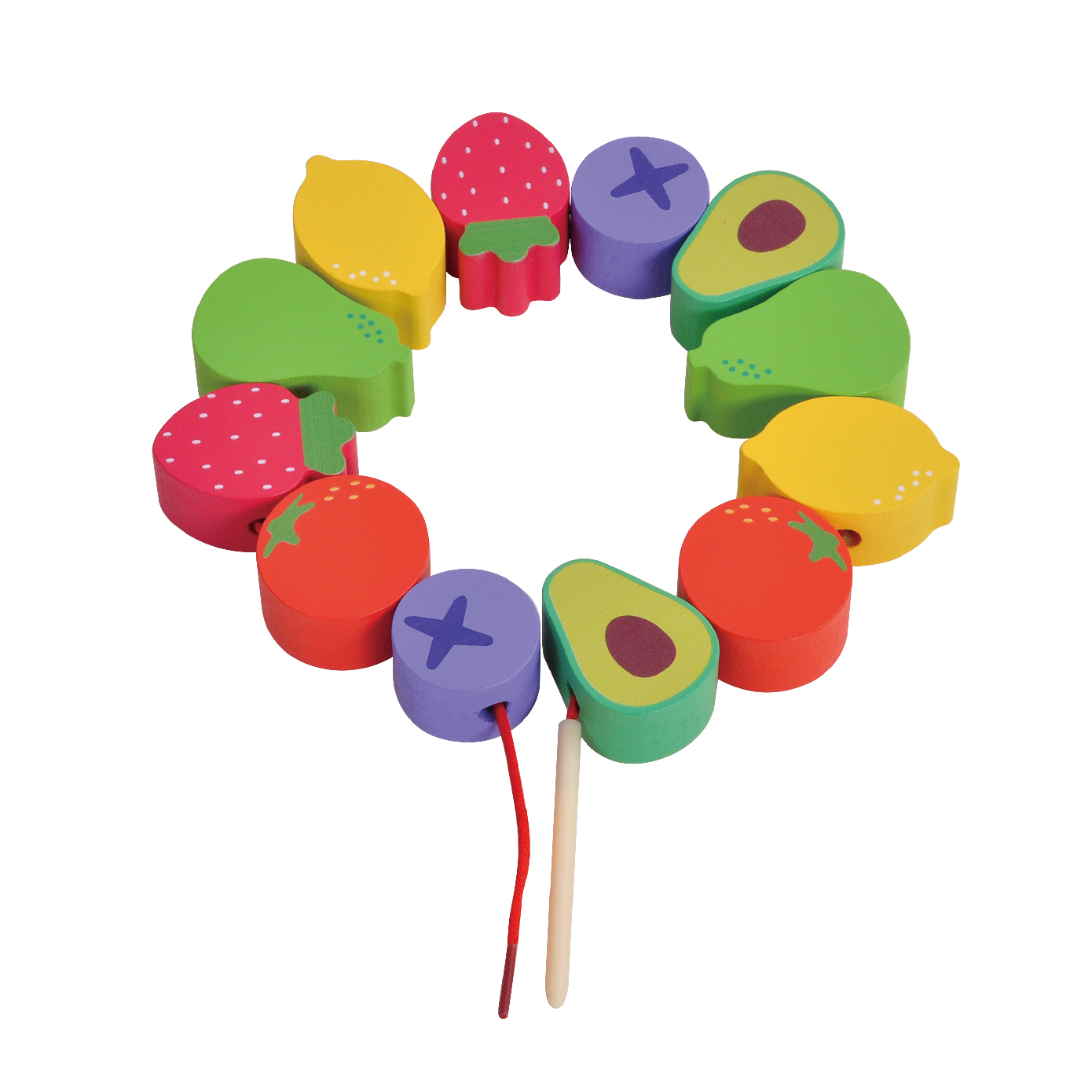 Wooden balance stacking blocks fruit cognitive balance game toddler wooden stacking toys - Image 3