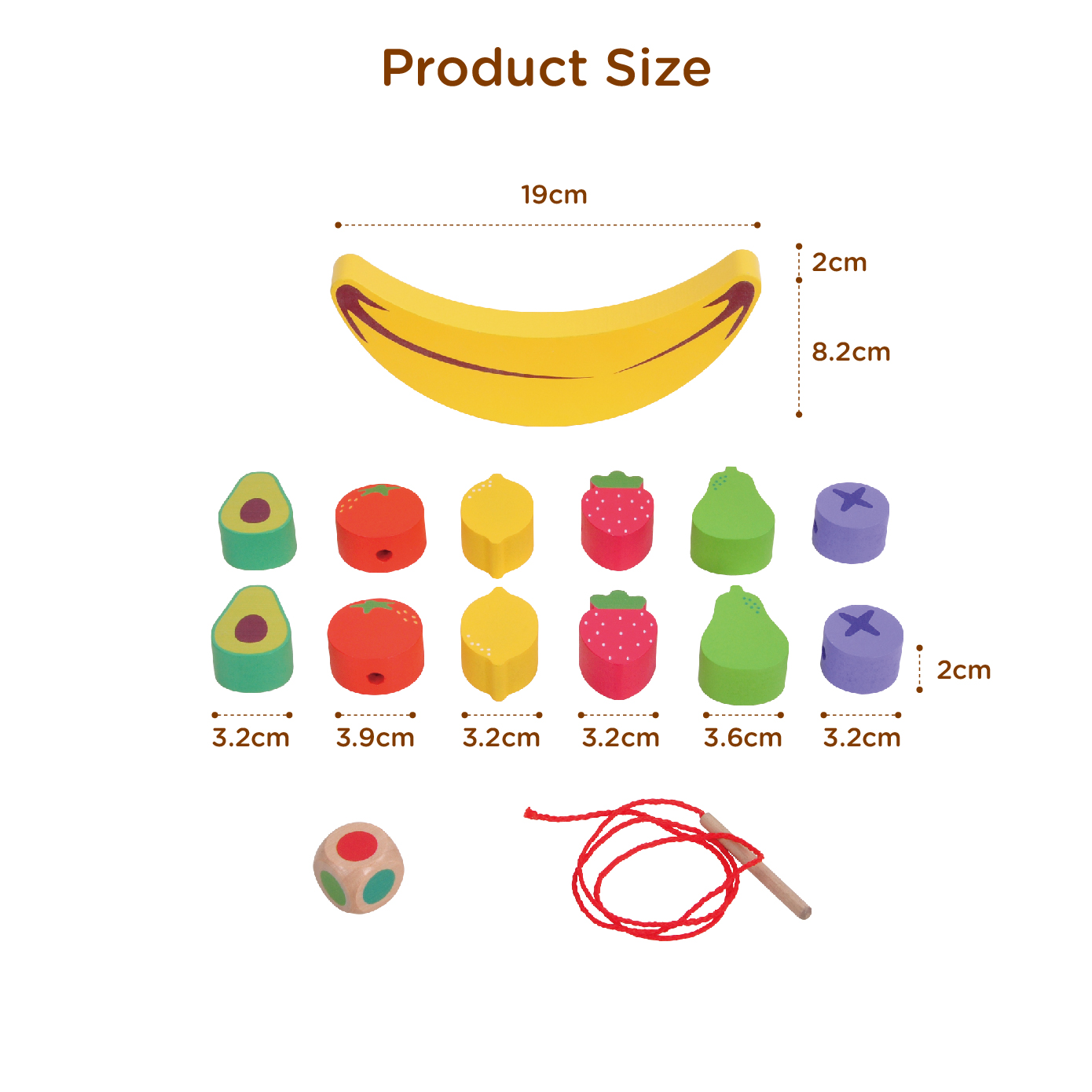 Wooden balance stacking blocks fruit cognitive balance game toddler wooden stacking toys - Image 4