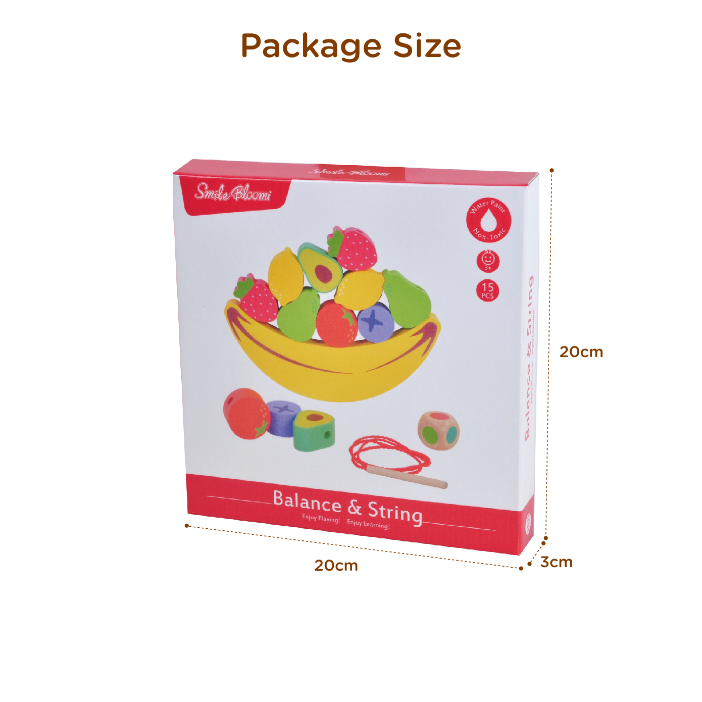 Wooden balance stacking blocks fruit cognitive balance game toddler wooden stacking toys - Image 5